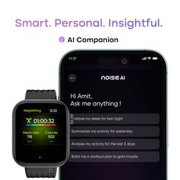 Noise Pro 6 Smart Watch:Intelligent AI, Endless AI Watch Faces, AI Companion, 1.85” AMOLED, EN2 Processor, Nebula UI 2.0, Emergency SOS, Compatible with iOS & Android(Jet Black) image 4