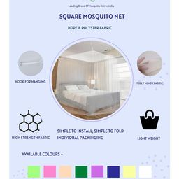 Divayanshi Mosquito net for Bed, Polycotton Mosquito Net for Double Bed and Single Bed, Frame Hung Mosquito net -10x6.5 ft,Blue image 5