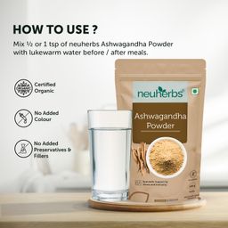 Neuherbs Ashwagandha Powder - 100 Gm | Ayurvedic Support for Stress Relief, Mental Calmness & Anxiety Issues | Support Strength & Energy | Certified image 5