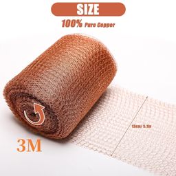 Supvox® Rustproof Copper Mesh - Copper Wire for Gardening - Copper Wool for Rodent Control - Shielding Copper Mesh - Copper Tape for Electromagnetic Interference - Cuttable Copper Mesh (12CM X 3M) image 3