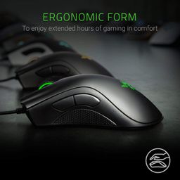 Razer DeathAdder Essential Wired Gaming Mouse I Single-Color Green Lighting I 6400DPI Optical Sensor- Black - RZ01-03850100-R3M1 image 3