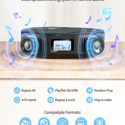 CD Player Portable, FELEMAN Upgraded 2 in 1 Portable CD Player & Bluetooth Speaker, Rechargeable Boombox CD Player for Car/Home with Remote Control image 4