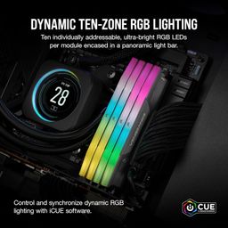 CORSAIR Vengeance RGB DDR5 RAM 16GB (1x16GB) 5200MHz CL40-40-40-77 1.25V AMD Expo Intel XMP 3.0 Desktop Computer Memory – Gray (CMH16GX5M1B5200Z40) image 4