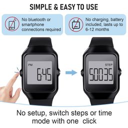 poriylzz Pedometer for Walking, Simple 3D Step Counter for Walking with Steps and Time Modes for Men Women Adults Seniors image 2