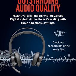 Poly Voyager Focus 2 UC Wireless Headset w/Microphone & Charge Stand (Plantronics) - Active Noise Canceling (ANC) - Connect PC/Mac/Mobile via Bluetooth -Works w/Teams (Certified),Zoom-Amazon Exclusive image 3