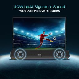 boAt Aavante Bar 950 Bluetooth Soundbar w/ 40W Signature Sound, RGB LEDs, Dual Passive Radiators, Up to 7 hrs Playback, TWS Function, Inbuilt Mic,BT v5.3,TF Card,AUX Port(Premium Black) image 2