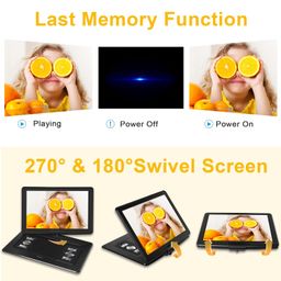 hothat Portable DVD Player 18 Inch with 15.6 Inch Large HD Swivel Screen, 6 Hours Playback, Portable DVD Player Support USB/SD Card/Sync image 4