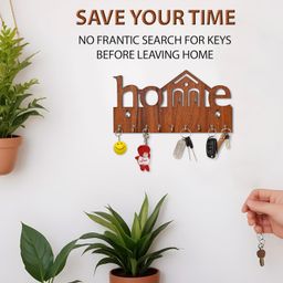 Goelite Key Holder for Home Without Drill | No Drilling Required | Home Keyholders with 9 Hooks with 2 Powerful Wall Hooks image 5