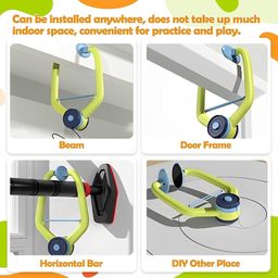 Bitnex Hanging Table Tennis Self Trainer, 2 Racket 6 Practice Ball Portable Door Pong Game for Kids with Racket and Balls, Adjustable Trainer image 5