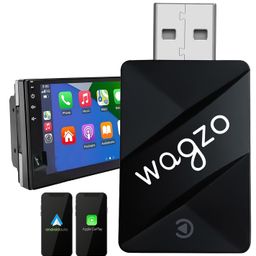 wagzo Wagzo-Wireless CarPlay Adapter Convert Wired Carplay/Android auto Dongle to Wireless | Plug & Play Wireless Car Connectivity, Easy Installation, Fast Connection image 1