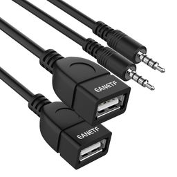 eanetf HANGYAN Usb To Aux Audio Adapter, 3.5Mm Male To Usb Female Adapter For Playing Music With U-Disk In Your Car,Orked Only When Your Car 3.5Mm Aux Port Must Has Audio Decoding Function - 2 Pack image 1