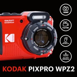 KODAK PIXPRO WPZ2 Rugged Waterproof Digital Camera 16MP 4X Optical Zoom 2.7" LCD Full HD Video, Red image 2