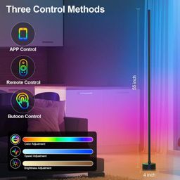 redcamel Corner Floor Lamp Smart RGB LED Corner Lamp with App and Remote Control, 16 Million Colours & 68+ Scene, Timer Setting Ideal for Living Rooms, Bedrooms, and Gaming Rooms (RGB, Small) image 3