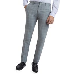 raymond Men's Slim Fit Checks Pattern Poly Viscose Blend Flat Front Formal Trouser image 1