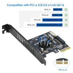 PCIe to 20Pin + Type-E Internal Card, RIITOP PCI-e x1 to (19+1) Pin USB 3.0 Socket and USB C Type-e (A Key) Front Panel Header Expainsion Adapter 5Gbps image 3