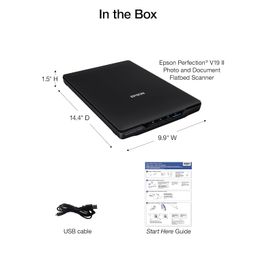 Epson Perfection V19 II Color Photo and Document Flatbed Scanner with 4800 dpi Optical Resolution, USB Power and High-Rise, Removable Lid image 4