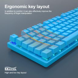 AULA S2022 Mechanical Wired Gaming Keyboard | Rainbow LED Backlit with Num Lock for Windows PC | 4 Kind of Rainbow Backlight Gaming Keyboard (Blue) image 3