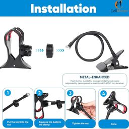 cellmaster Metal 360 Degree Flexible Portable Foldable -Lazy Stand Bracket Cell Phone Holder/Gooseneck Long Arm Clip Mobile Stand for Table Mobile Stand for Bed Office image 5