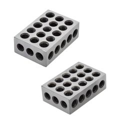 TINVHY 1-2-3 Blocks Matched Pair 23 Holes (1x2x3) Hardened Steel HRC 57-62 123 Ultra Precision Machinist Set Up Blocks 123 Jig image 2