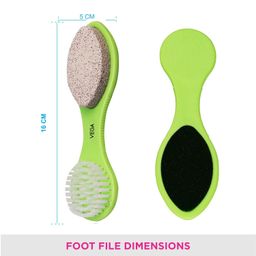 VEGA 3 In 1 Pedicure Brush Kit Tool for Cleanse, Scrub & File Dead Skin image 2
