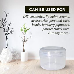 nsb herbals Clear/Transparent 10 Gm/ml Empty Jar/Container For Storing Eyeshadow, Makeup, Face Cream, Lip Balm, Jewellery, Watch Parts, Beads (Pack Of 6) image 2