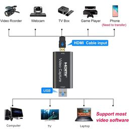 generic 4K HDMI to USB 2.0 Video Capture Device, 1080P HD 30fps Live Broadcast Streaming and Record Video Audio for DSLR Camcorder Action Cam Computer, Streaming, Gaming, Teaching, Video Conference (Black) image 2