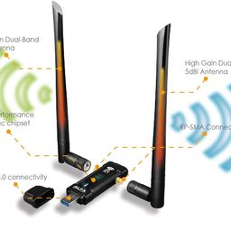 ALFA Network Long-Range Dual-Band AC1200 USB 3.0 Wi-Fi Adapter w/ 2X 5dBi External Antennas - 2.4GHz 300Mbps/5GHz 867Mbps - 802.11ac & A, B, G, N - Windows, MacOS & Kali Linux Supported - (AWUS036ACM) image 5