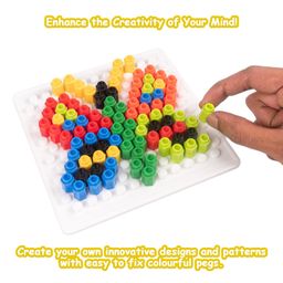 RATNA'S Plastic Magic Pegs for Kids to Create Their Own World Out of Pegs Given and Create Different Designs (Small), Multicolour image 2