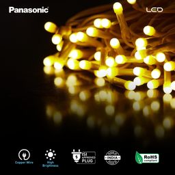 Panasonic Deco Fancy 10 Mtr LED String Light for Diwali, Decorative LED String Light for Ganesh Chaturthi, Christmas Decoration Light (Golden) image 4