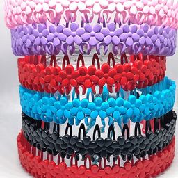 trendsetter Plastic Flower Design Comb Hair Band/Head Band for Girls & Women's for Daily Usage (Pack of 6) image 1