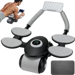 PIKFOS Automatic Rebound Ab Abdominal Exercise Roller Wheel, Ab Roller Wheel with Knee Mat, Ab Workout Equipment, Smooth Rebound, Fitness Home Gym Exercise Tool for Abs, Core,Four Elbow image 1