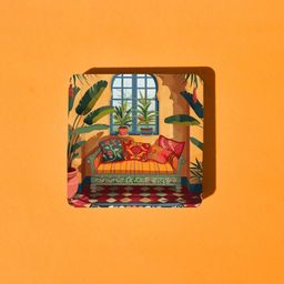 TAJNAN Indian Art Printed Coaster Set of 6 Beautiful Wooden Coasters with Plastic Coating Proper Coaster Stand Designer Coaster (taj-Coaster-auto-h) image 3