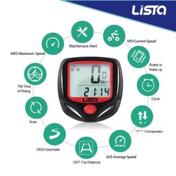 Lista 14 Function Waterproof Bicycle Computer Odometer Speedometer(6 Months warrenty) image 2