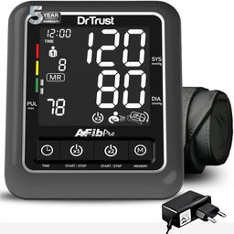 Dr Trust Atrial Fibrillation Automatic Dual Talking Digital BP Monitor Machine (Black) image 1
