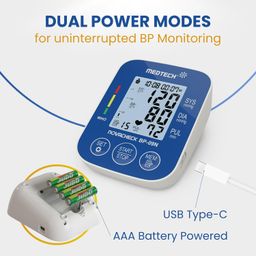 MEDTECH BP09N Fully Automatic Digital BP Monitor |Arm Portable, Lightweight Blood Pressure Machine | Accurate BP Machine Digital for Home | USB-C Port | Blood Pressure Monitoring Device, White image 5