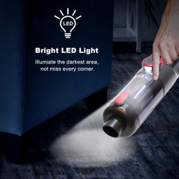 STARQ Tornado Wireless Vacuum Cleaner for Home and Car High-Power 15000 Pa Suction with BLDC Motor USB-C Rechargeable 2 Suction Modes Portable & Stylish Design with LED Light image 5