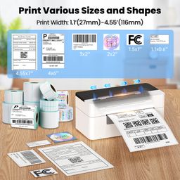 hirobot Thermal Barcode Label Printer for 4x6 Inch Label, Adjustable Size, 203DPI Shipping Label Printer, Print More Sizes 3X5 2X1 Round,Etc, Compatible with Windows,Mac|Amazon,Flipkat,UPS,DHL,Etc image 5