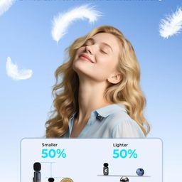 GRENARO Mic for YouTube Wireless, Mini Wireless Microphone for Youtubers with 3-Level Al Noise Cancellation Mic Wireless, AI Voice Changer, 164FT Range, 30H Battery (Dual Channel Universal Version) image 2