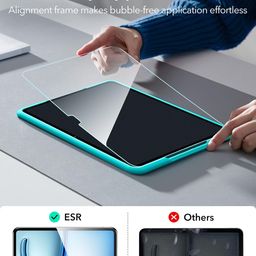 ESR 2 Pack Screen Protector for iPad Air 11 Inch M3/M2 (7th/6th Generation, 2025/2024), 9H Tempered Glass Screen Guard with Alignment Frame, Anti-Scratch, Bubble Free, Apple Pencil Compatible image 3