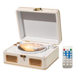 MANAYO Bluetooth CD Player Portable, Retro Small CD Players for Home, Portable CD Player with Speakers, Rechargeable Desktop CD Player Equipped with Remote Control (White) image 1