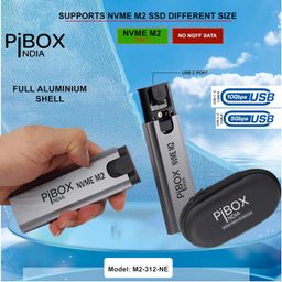 NVME M2 Enclosure, PiBOX India NVMe SSD Enclosure - USB 3.2 10Gbps, Tool-Free M.2 NVMe Case, PCI-E NVMe Reader, USB-C, Supports M & B&M Keys, 2230/2242/2260/2280 SSDs, REALTEK RTL9210 Chipset image 5
