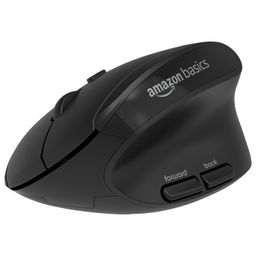 Amazon Basics Pro Series 2.4G Wireless Ergonomic Mouse for PC, Mac, Laptop | Dual Bluetooth Modes | 4 Adjustable DPI Settings Up to 2400 | Shortcut Buttons | Connects up to 3 Devices (Black) image 1
