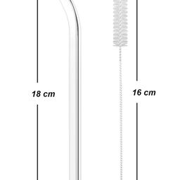nuveler Reuseble Glass Straw with Cleaner Brush Transparent Clear Reusable Straws Glass, Elegant Alternate for Drinking Juice, Smoothie (2 Straw & 2 Cleaning Brush) image 2