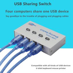 ruhza Splitter,USB Printer Sharing Switch4 Ports,4 PCs Share 1 USB Device,High Speed Sharing Switcher Printer Scanner External(1 to 4) image 3