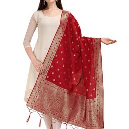 devangi Women's Woven Banarasi Silk Zari Dupatta/Chunni, Width 1 Meter, Length 2.5 Meter image 1