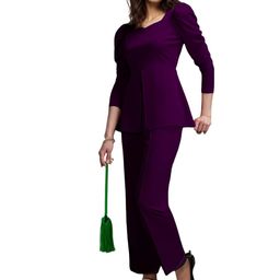 siril Women's Co-ord Set Lycra Top and Trouser Pant Set | 2 Piece Co-ord Set | Formal Coord Set image 1