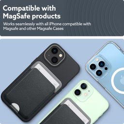 CASEOLOGY by Spigen Nano Pop Magsafe Wallet [Powerful Double Structure] Non-Slip Silicone and Magnetic Leather Card Holder [Upgraded Version] Designed for iPhone 14, 13, 12 Models - Black Sesame image 5