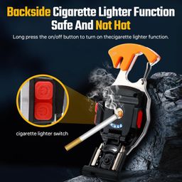 Gogdani Keychain LED Flashlights, Rechargeable Flashlights Torch 7 Light Modes with Lighter,Whistles,Screwdriver,Bottle Opener,Magnet Base 800 Lumens Portable Emergency COB Light for Camping Outoor image 5