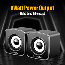 INSTAPLAY Insta Duo 2.0 Multimedia Speaker (Black) | AUX Cnnectivity & USB Powered | Volume Controls Buttons | Easy to Connect with Smartphone, Laptop & Computer Speaker | 3.5mm Jack | Mini Speaker image 2