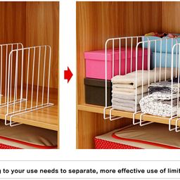 Go Hooked Coated Iron Racks Closet Shelf Organiser Shelf Partitions Shelf Separators Shelf Dividers White Durable Sturdy Space Saving Versatile Heavy Duty Efficient Compact Organize Pack of 3 image 5